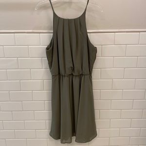 Blue rain army green dress